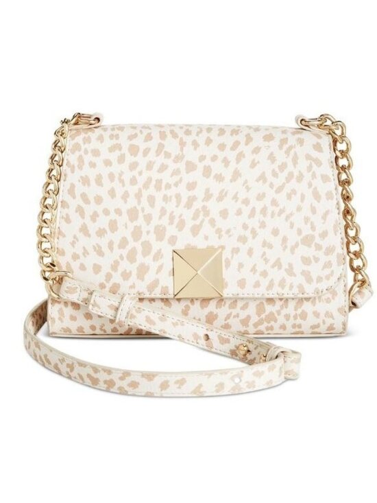 INC International Concepts Handbags - INC Sibbell faux-leather women's mini crossbody bag -Bone microspots /Beige~